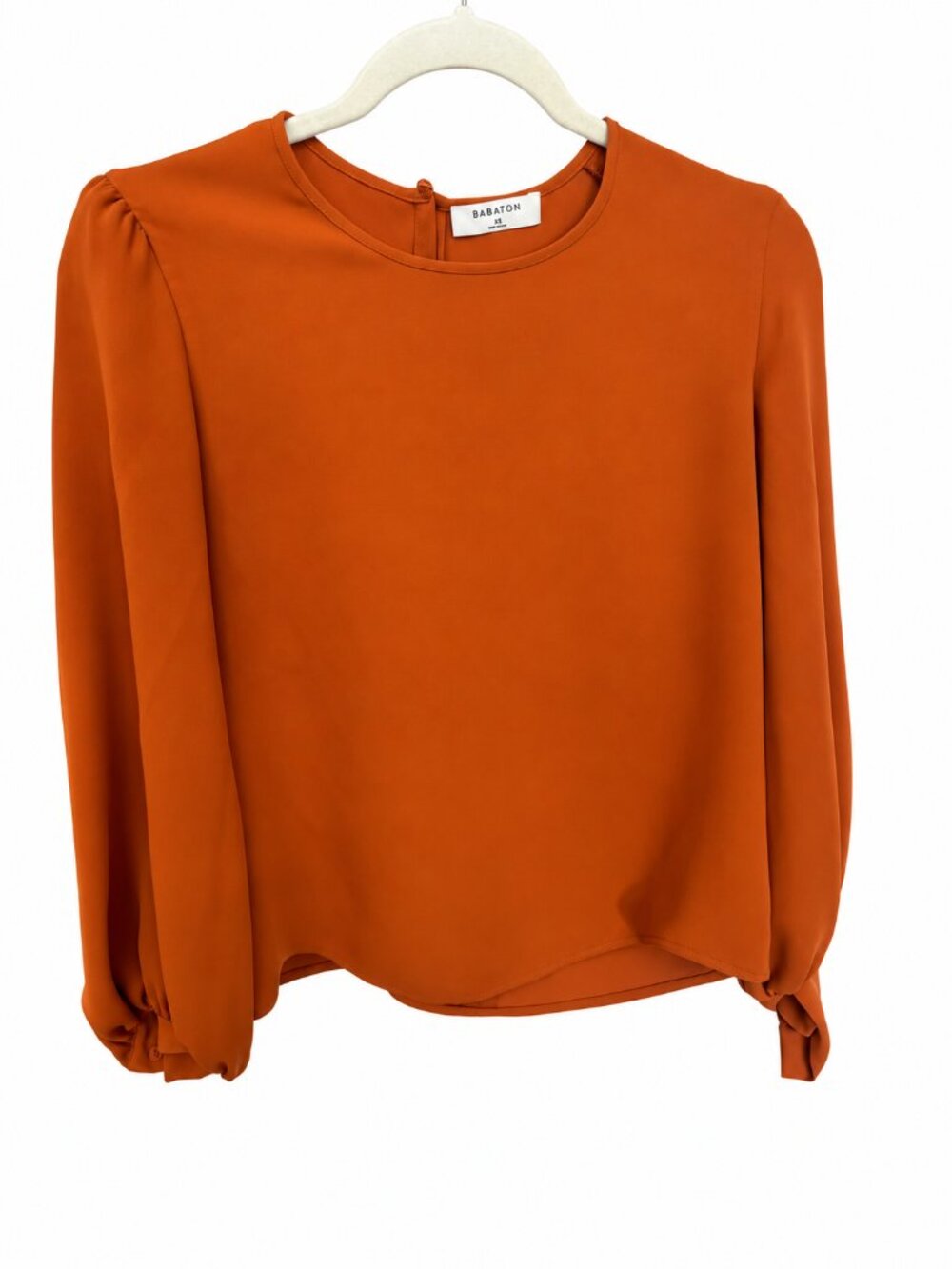 Aritzia Babaton Rust Orange Long Sleeve Blouse XS Button Cuffs